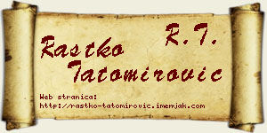 Rastko Tatomirović vizit kartica